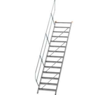 Stairs 45° step width 800 mm, 14 steps, gr. alu | © MUNK GmbH