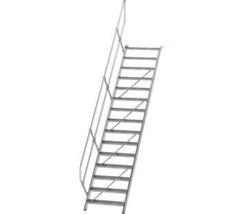 Stairs 45° step width 800 mm, 15 steps, gr. alu | © MUNK GmbH