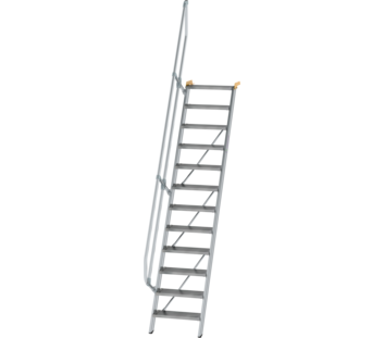 Stairs 60° step width 600 mm, 12 steps, gr. alu | © MUNK GmbH