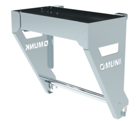 Storage tray for railings, flush with clip, depth 100 mm, front view | © MUNK GmbH