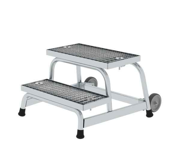 Work platform rigid st. grat w. castors, 2 steps | © MUNK GmbH