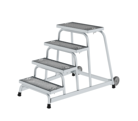 Work platform rigid st. grat w. castors, 4 steps | © MUNK GmbH