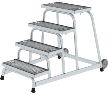 Work platform rigid st. grat w. castors, 4 steps | © MUNK GmbH