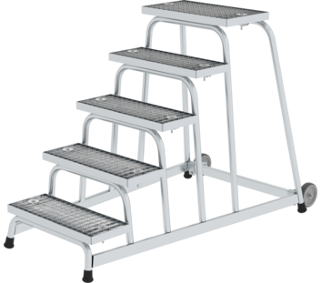 Work platform rigid st. grat w. castors, 5 steps | © MUNK GmbH