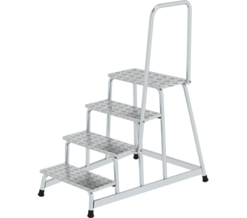 Work platform rigid w handrail, 4 steps | © MUNK GmbH