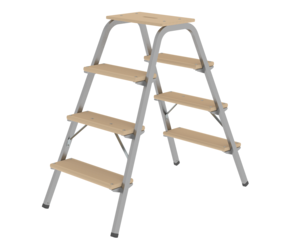 Steel and wood step stool, 2x4 steps | © MUNK GmbH