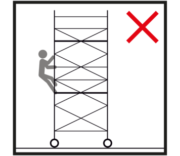 Do not climb on the outside of the mobile work platform | © MUNK GmbH