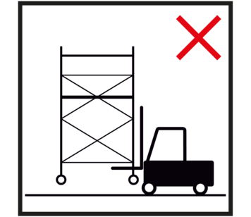 Do not use mechanical equipment to lift the work platform | © MUNK GmbH