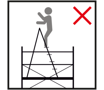 Do not use ladders, boxes or other objects to gain additional height | © MUNK GmbH